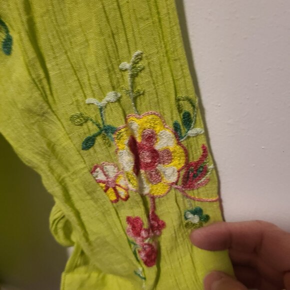 Figueroa & Flower Gauzy Long Sleeve Blouse Embroidered Floral 3X LS Button Front - Picture 7 of 10